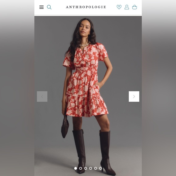 Red Anthropologie Dress with Pockets. - Picture 2 of 6